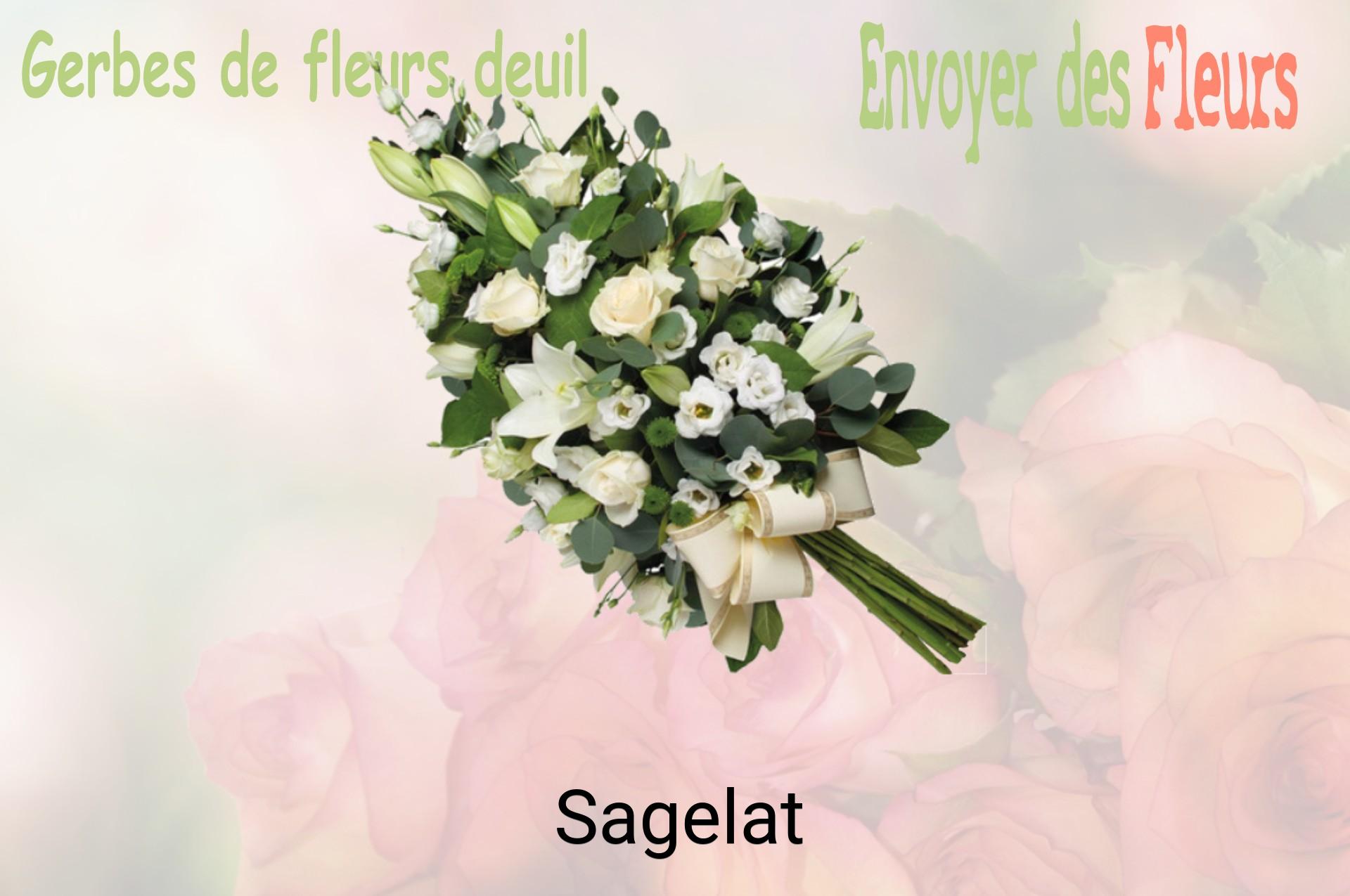 Gerbe de fleurs de deuil livrée à Sagelat